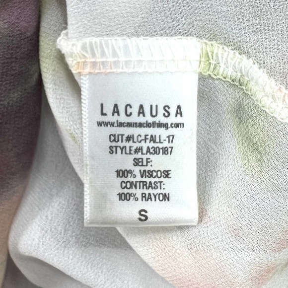 LACAUSA Coco Dress Womens Small White Tie Dye Jewel Wash Tie Shoulder Maxi - Picture 10 of 16